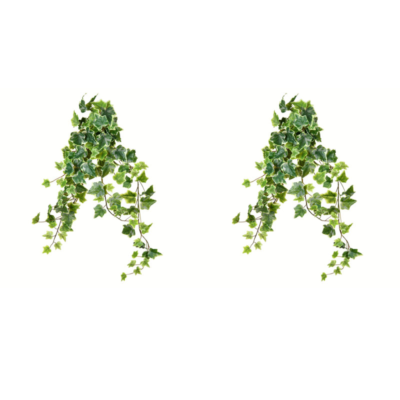 Artificial Varigated Ivy Hanging Bush, 28" H x 8" W x 10" D