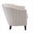 Fabric Upholstered Barrel Chair Compact Accent Seating for Small Spaces with Solid Wood Legs, Blue Finish