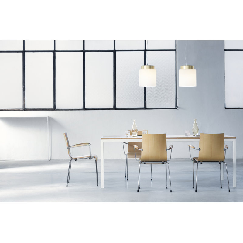 Segesta 1 - Light Drum Pendant, Opal White, Brass, 200cm H x 27cm W x 27cm D