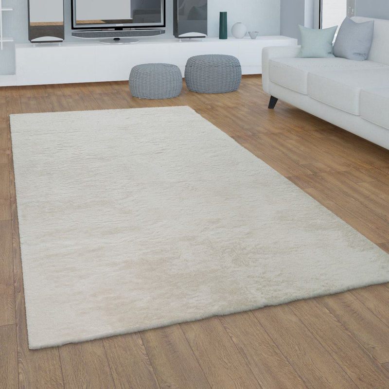 Anarsija Solid Colour Shag Area Rug, Rectangle 60 x 90cm