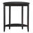 Ansi Transitional Half Moon Console Table with Bottom Shelf in Black