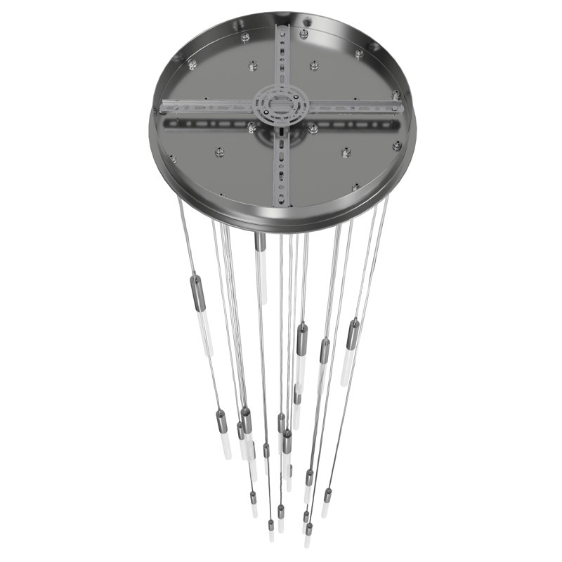 Main St. Polished Nickel 21-Light LED Glass Cluster Pendant