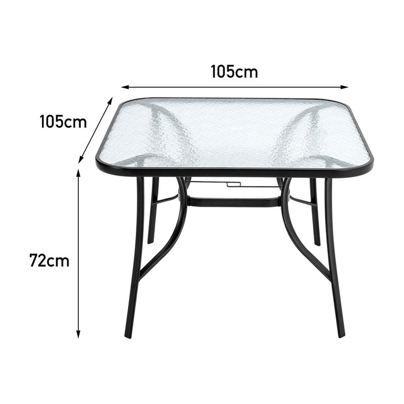 Baldwin 4 - Person Patio Dining Set with Square Table, Black