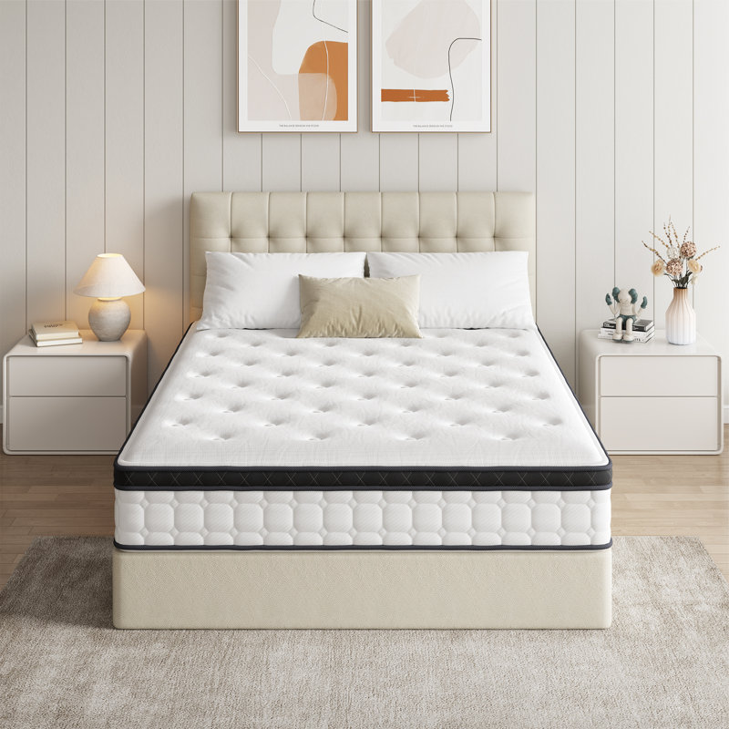  26cm Flame-Retardant Mattress - 2-Zone Pocket Spring for Safety & Support, Double (4'6)