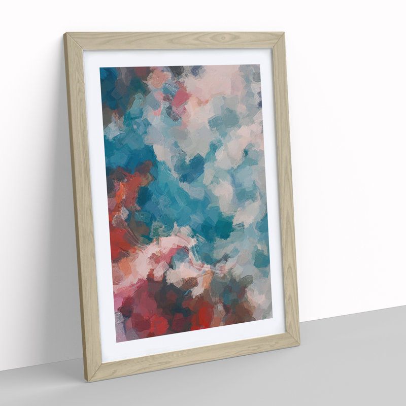 Roadrunner Abstract - Single Picture Frame Painting, 64cm H x 46cm W x 2cm D, Oak Framed
