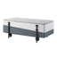 Table basse contemporaine grise et blanche avec système de rangement efficace