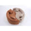 Canapé modulaire en chenille incurvé Ly - 042 S, beige, double profondeur 21,3 po et 26,8 po, sans assemblage, compact pour les petits espaces, capacité de 400 lb, L 66,9 po, avec coussins décoratifs, mousse à haute résilience, assise souple moyenne,-1508572816