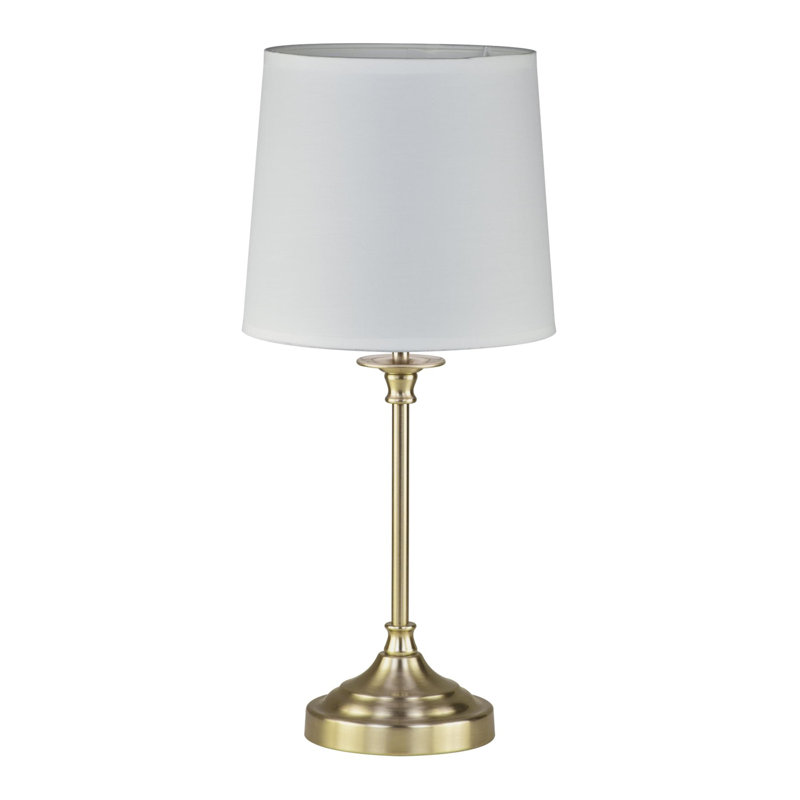 Brito Metal Table Lamp, White, Antique Brass