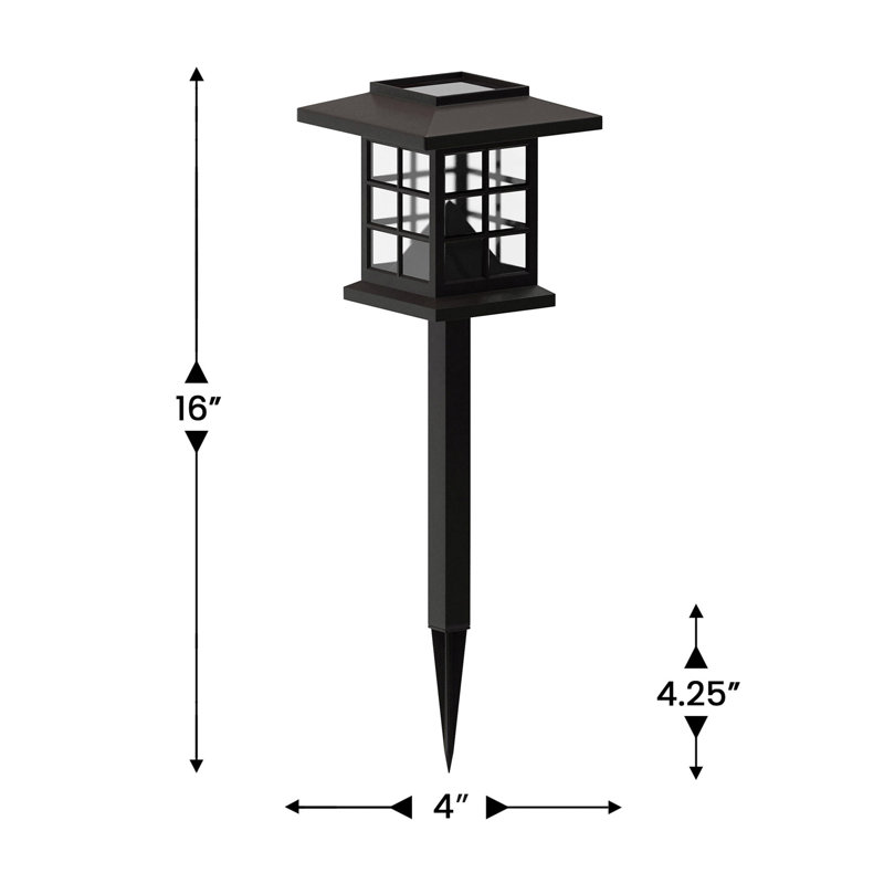 Rutland All - Weather Lantern Design Solar Powered LED Landscape Lights, Brown