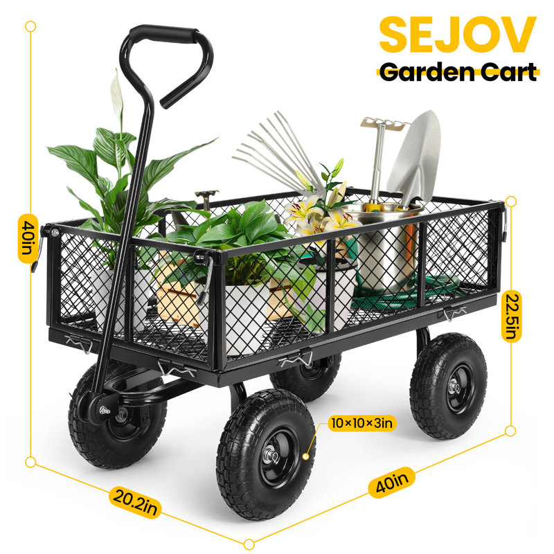 Wagon Garden Carts, Black
