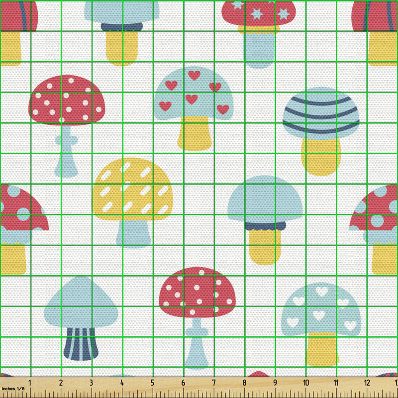 Chinara Repetitive Autumnal Forest Flora Cartoon Toadstool Illustration Multi-Purpose Fabric