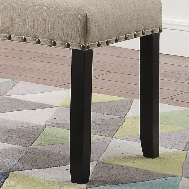 Dining Bench With Nailhead Trim, Tan