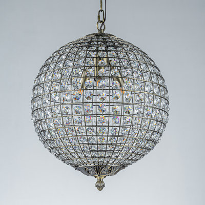  Lustre globe en bronze antique Jaemir