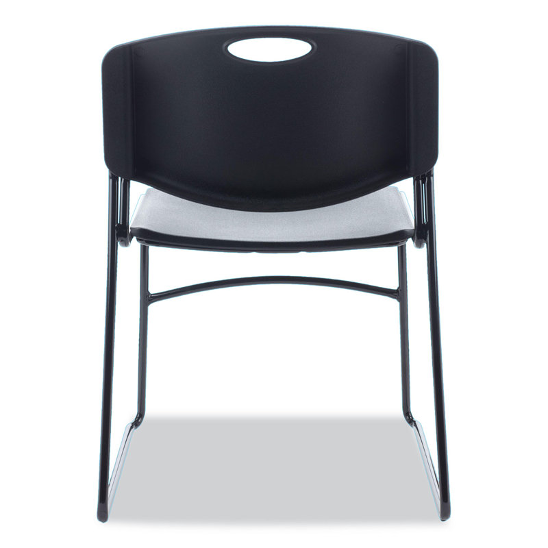 Black Metal Armless Stackable Reception Chair