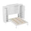 Lit escamotable, lit escamotable en bois avec 2 garde-robes et tablette de rangement, cadre de lit plateforme pliable multifonctionnel, aucun sommier tapissier requis-2098198870-2098198858