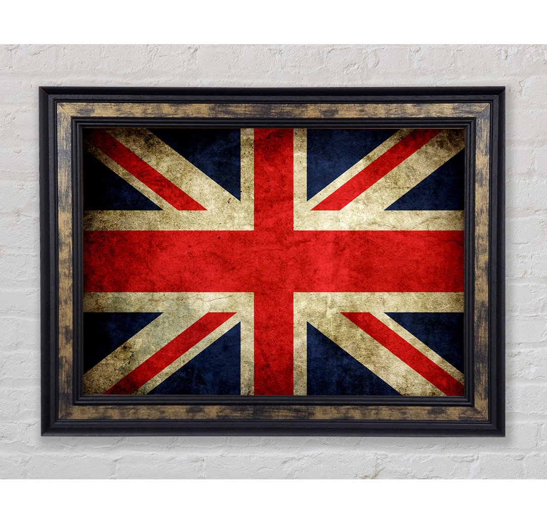 Britische Grunge Flagge - Einzelner Bilderrahmen Kunstdrucke