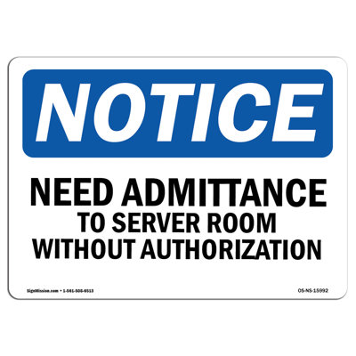 No Admittance to Server Room Sign