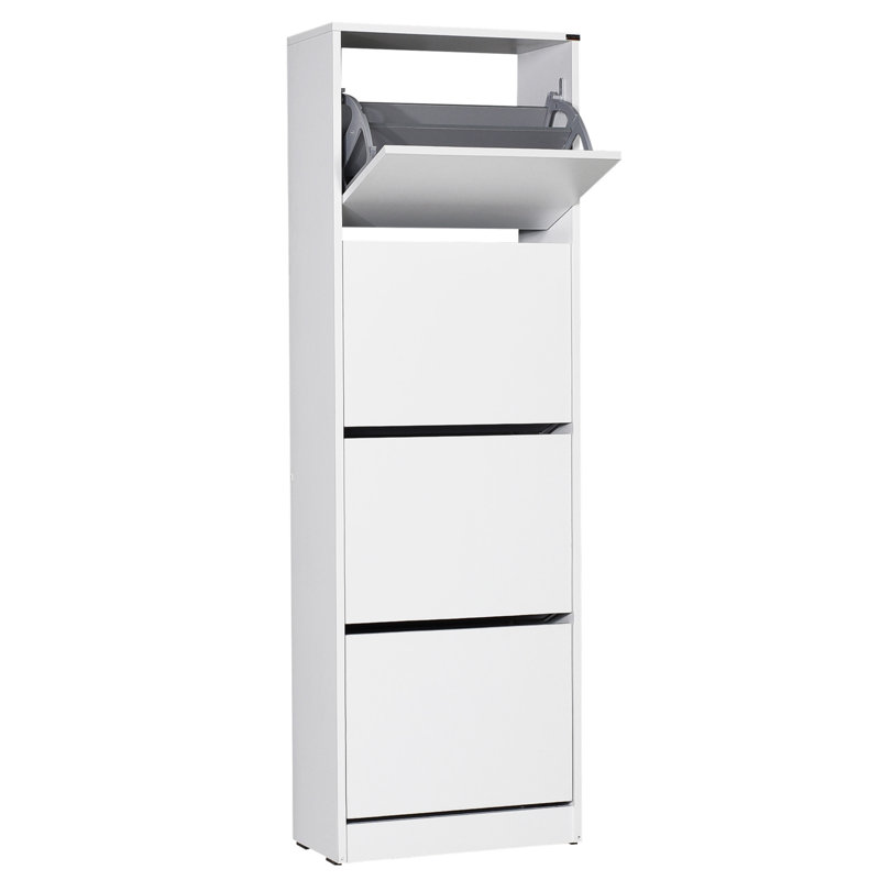 Armoire de rangement pour chaussures 16 paires, Blanc