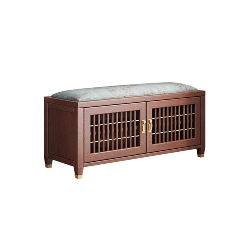 Banc de rangement en bois massif Traditional