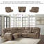 Canapé modulaire inclinable électrique en cuir 3 pièces Jaydene-90630278
