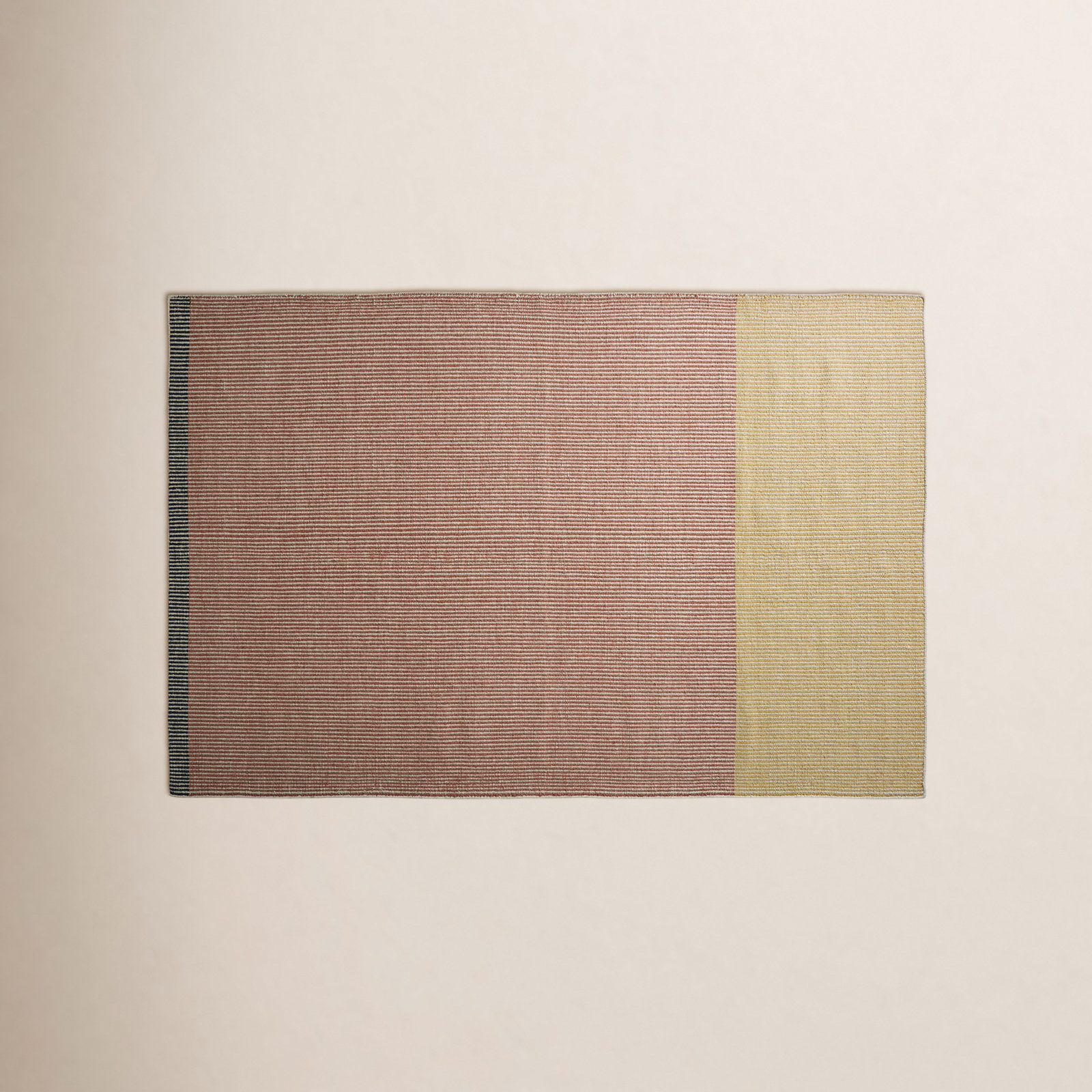 Bousta Orange Yellow Gray Striped Rug, Rectangle 5' x 8'
