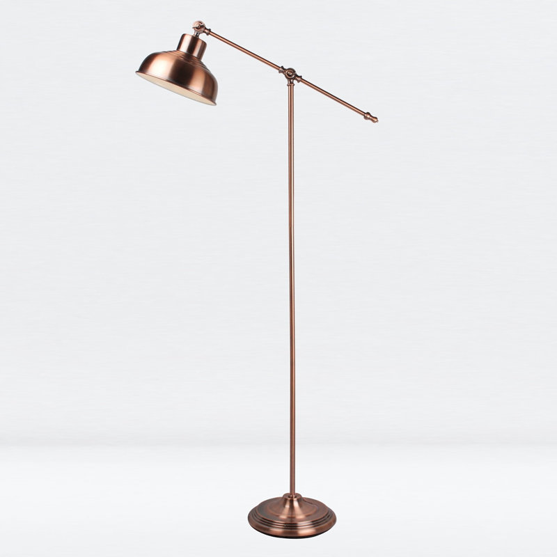 Graddy 146.3cm Task Floor Lamp, Antique Copper
