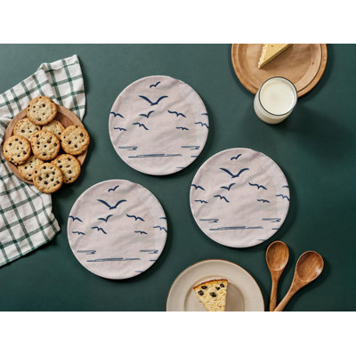 Elegant Dessert Plate Set (6 Pieces), Dark Blue, 7.6 x 7.6 x 0.8 inches | 100% Ceramic, Dishwasher & Microwave Safe | Ideal for Serving Desserts, Cakes & Appetizers, Perfect for Entertaining & Everyday Use