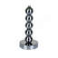 Lampe de table haute 28 po en métal avec finition nickel satiné, abat-jour en lin blanc