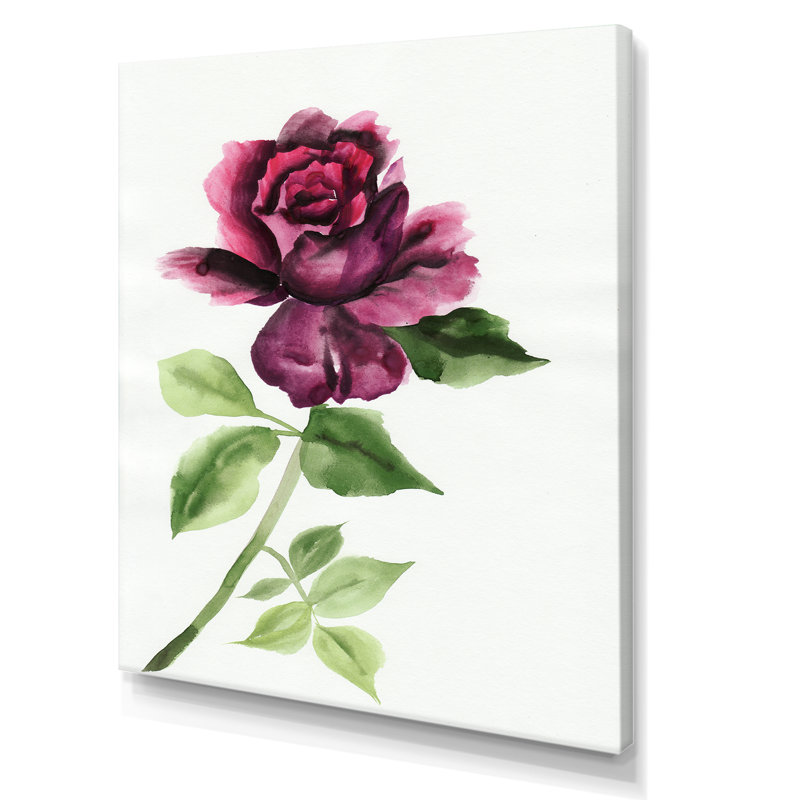 " Red Rose With Buds ", Wrapped Canvas, 20" H x 12" W x 1" D