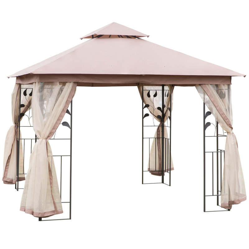 Zumbrota 10 Ft. W x 10 Ft. D Patio Gazebo, Silver, Brown