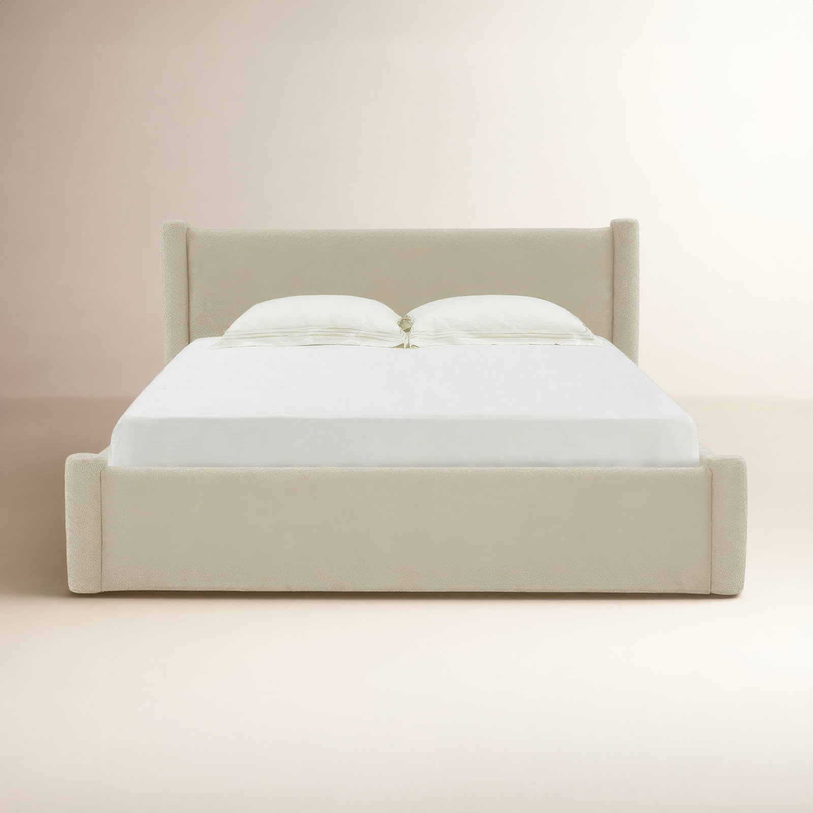 Dart Upholstered Bed, King, Beige
