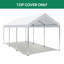 Abri d'auto 10 x 20 pi pour abri d'auto avec 36 cordes élastiques résistantes aux rayons UV et aux déchirures, facile à assembler, blanc (seulement la housse, cadre non inclus) 10 pi x 20 pi