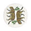 Sous-verres ronds en cuir vegan blanc Leopard-119015242