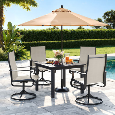 Ensemble de 4 fauteuils de patio à bascule pivotants pour l'extérieur