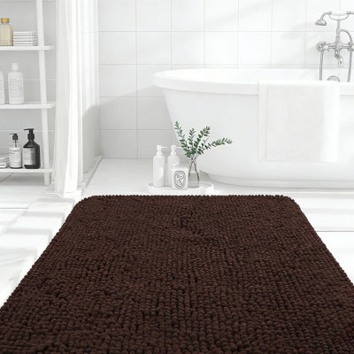 Tapis de bain doux en chenille absorbante 36 po x 24 po