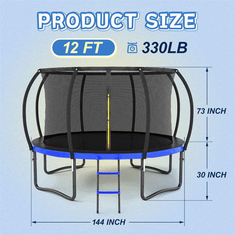 Filet de sécurité intérieur pour trampoline 12FT, Bleu