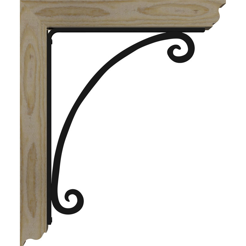 Support traditionnel en fer 4 po Legacy, H 23 po x P 20 po, Sapin de Douglas l 3 1/2 po x T 4 po (lisse)