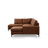 Stylish Corner Sofa in Camel Color, 78.7 x 123.6 x 61.0 inches | BEECH WOOD & CHIPBOARD Frame, 100% Polyester Fabric | Comfortable Fixed Cushions with 28 DNS Soft Foam & 24 DNS Feather | Durable Matt Black Legs, Easy to Clean-90667769-90667765