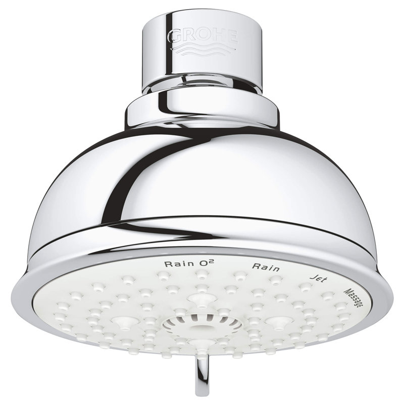 Tempesta® Rustic Massage Rain Adjustable Shower Head with SpeedClean Nozzles, StarLight Chrome