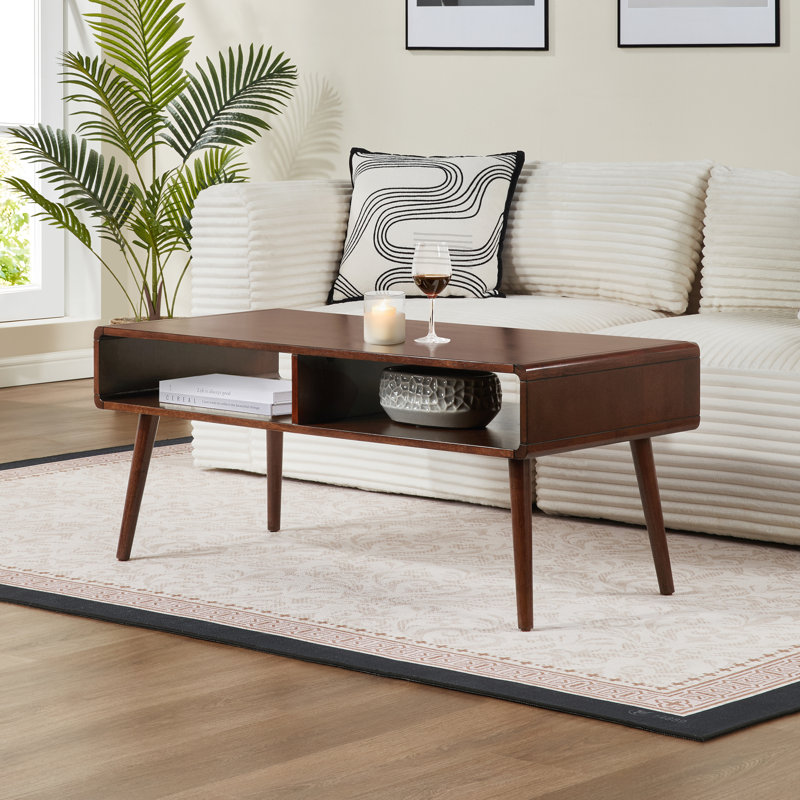 Table basse avec pieds en bois massif Kays