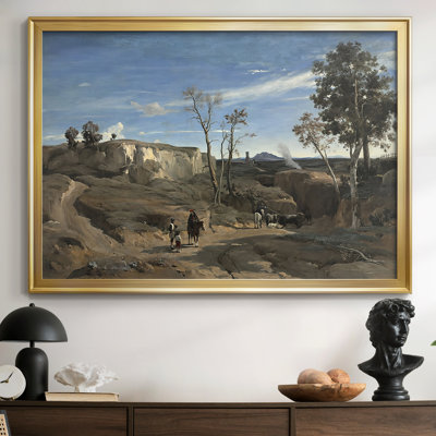 Paysage italien avec des cavaliers-Jean-Baptiste-Camille Corot-Toile tendue avec châssis-c. Milieu du 19e siècle