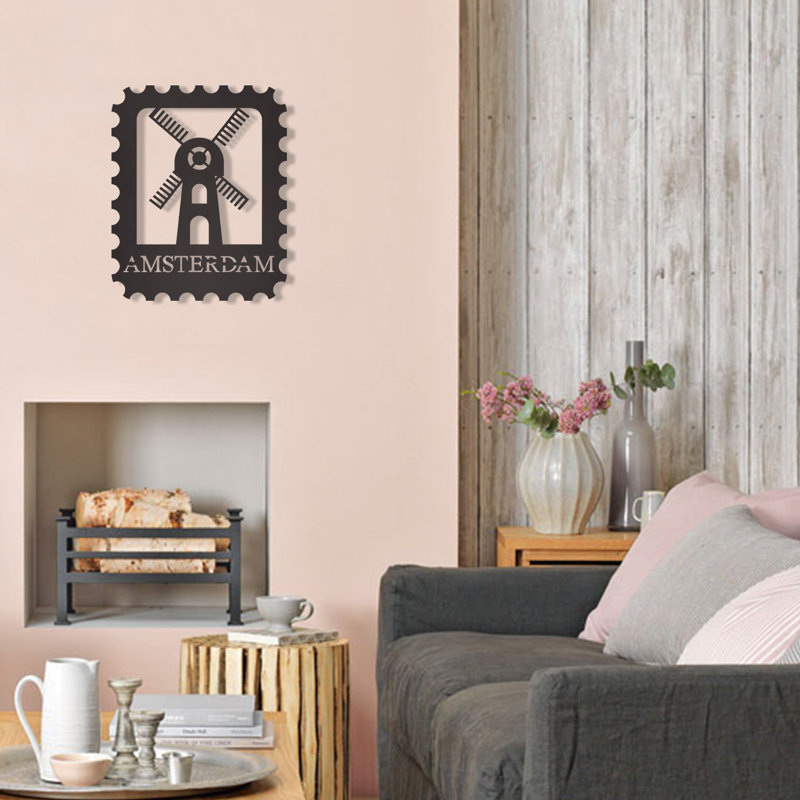 Stylish Decorative Metal Wall Accessory, Black, 11.8 x 14.6 inches | 100% Metal Construction, Thickness: 0.08 inches | Easy Wall Mount Design, Perfect for Home Decor & Modern Aesthetics, Durable and Elegant