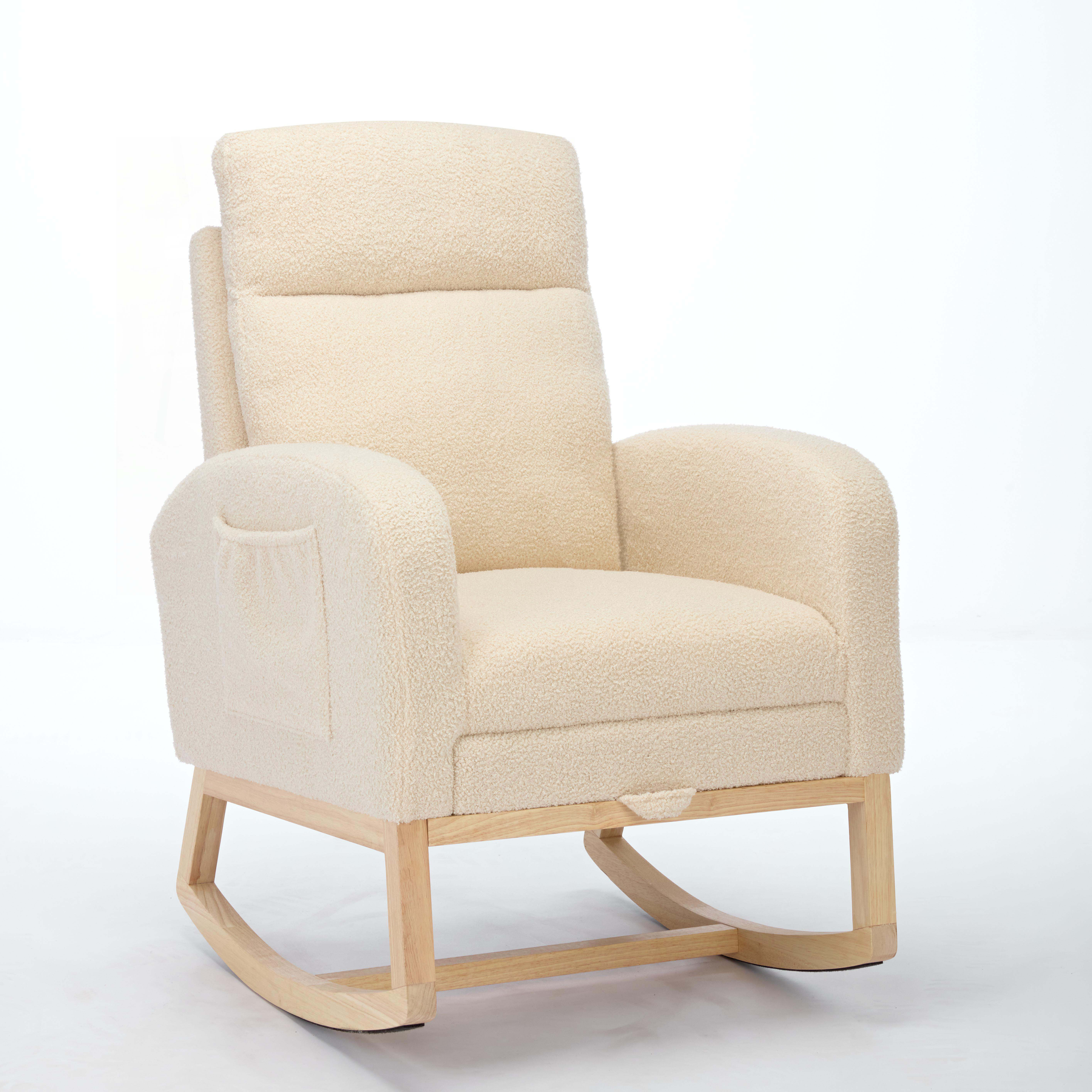 Isabelle & Max™ Rocking Chair With Adjustable Footrest,Solid Wood Legs ...