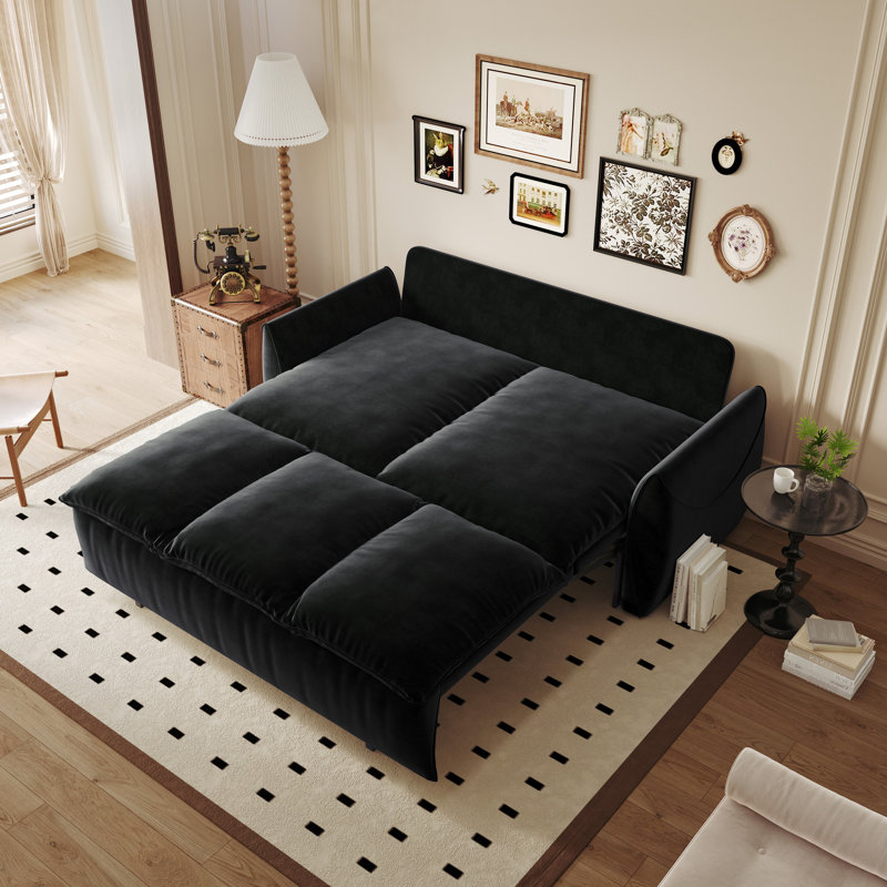 3 lits convertibles, velours de 70,9 po avec des pieds en métal, 21 coussins et une couverture en contreplaqué multifonctionnel,