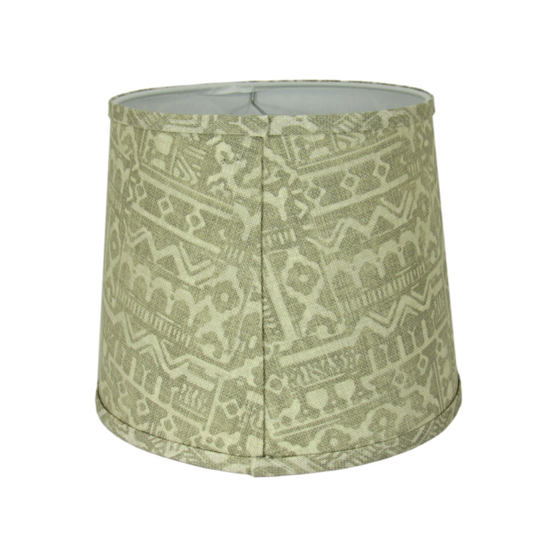 Tribal Print Drum Lamp Shade – Neutral Tan Ethnic Pattern With Spider Washer Fitting For Table Or Floor Lamps