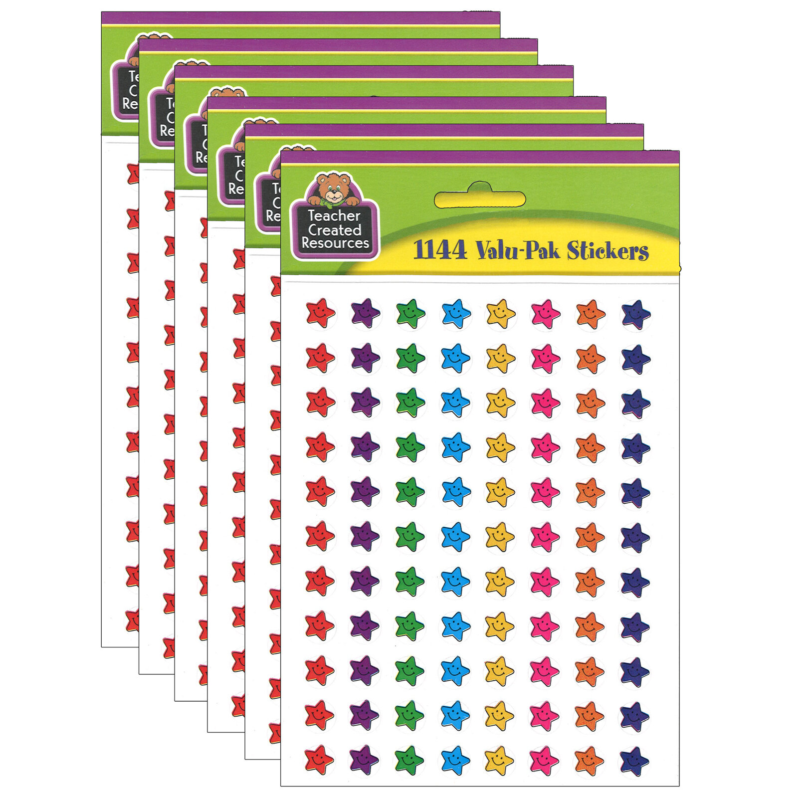 Teacher Created Resources Mini Smiley Stars Valu-pak Stickers 1144