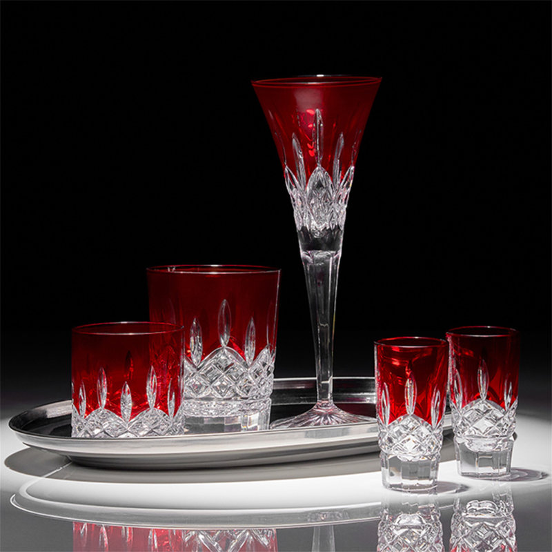 Lismore Red Toasting Flute 170ml 5.5oz Set of 2