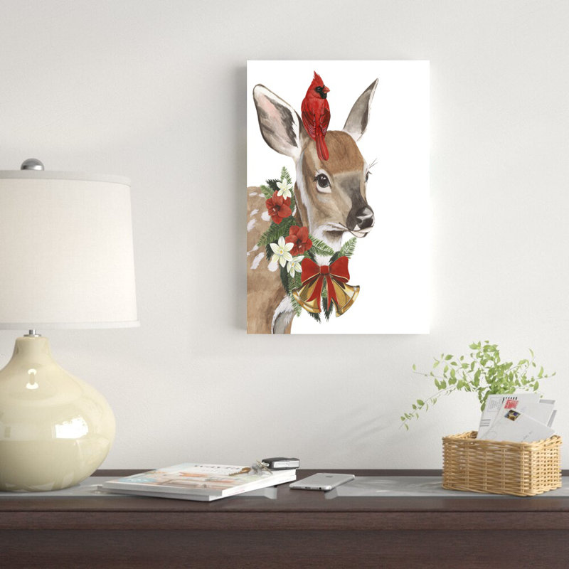 «Yuletide Darling I» par Grace Popp - reproduction d'art sur toile tendue, H 18 po x l 12 po