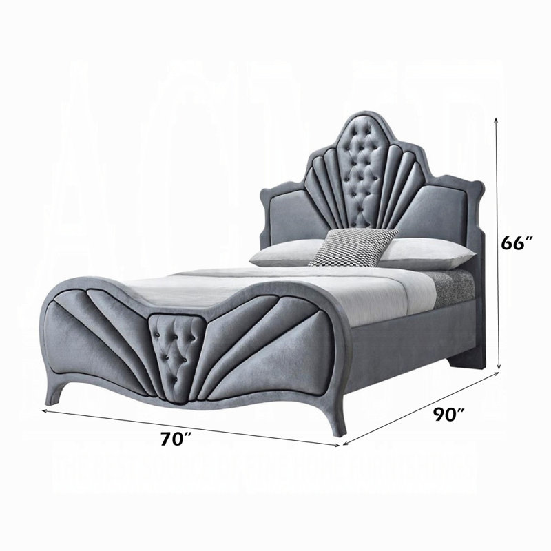 Grand lit Dante, gris, Grand