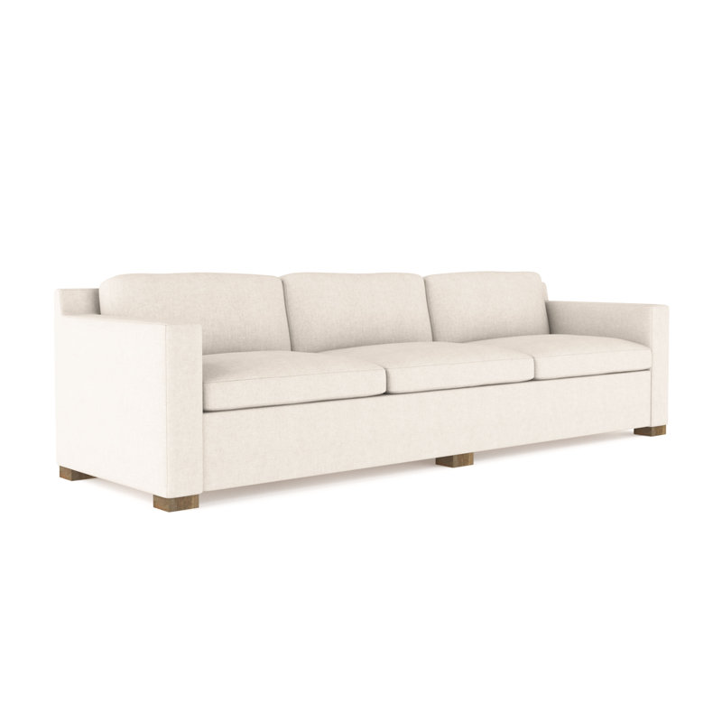 Mercer Track-Arm Extra Long Sofa, Plush Velvet Alabaster, 33.5" H x 120" W x 39" D, Natural